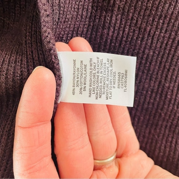 Leith NWT Dark Purple Ribbed Knit Duster Cardigan - Picture 8 of 15